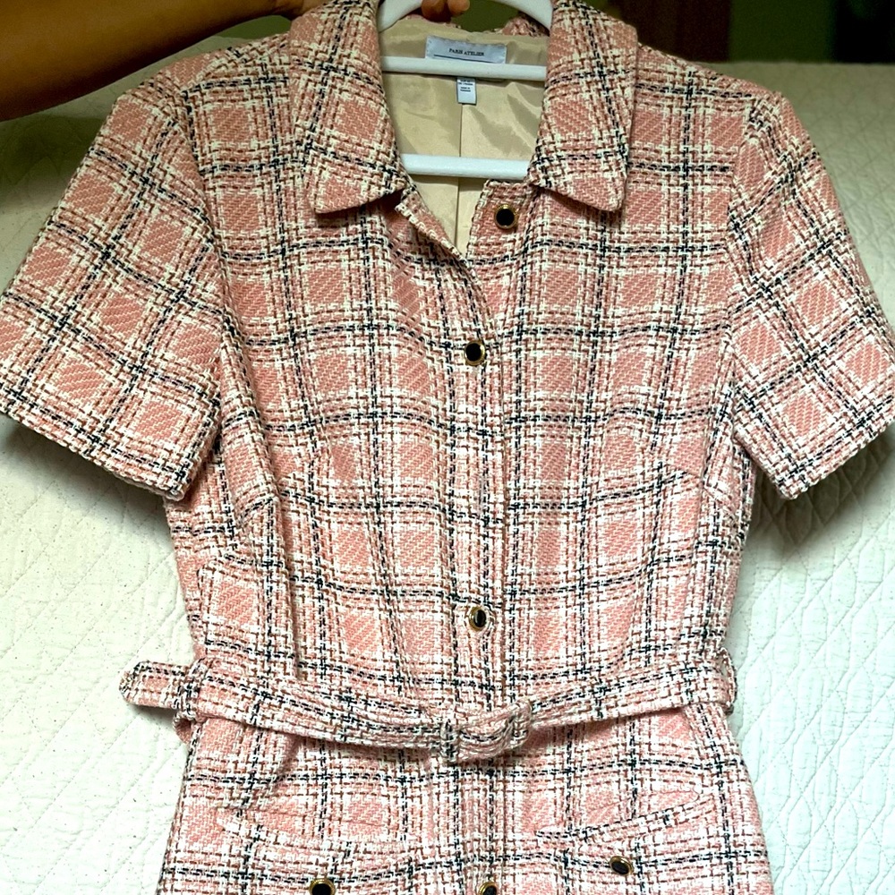 Tweed dress/ jacket with belt